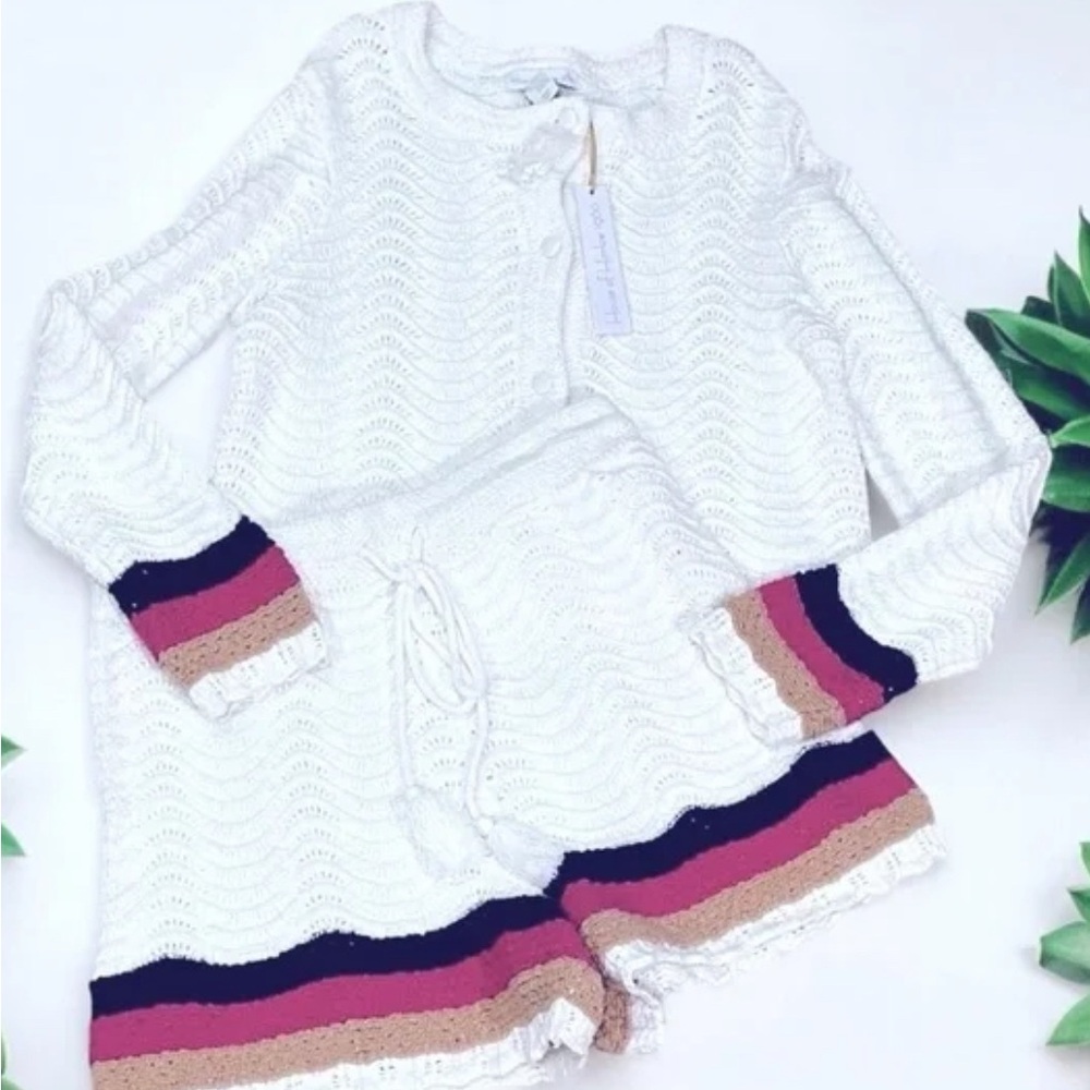 NWOT House of Harlow 1960 Sweater and Shorts Crochet Set